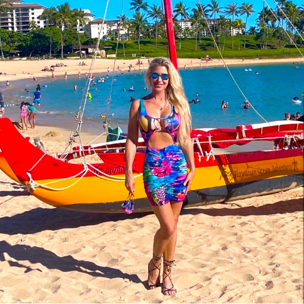 Fashion Nova Vibrant Multicolor Mini Dress